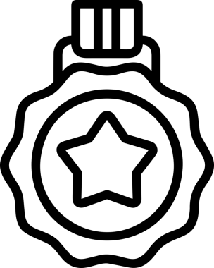 Kazanan Siyah ve Beyaz Logo Simgesi Markalaşma ve Tasarım için PNG Biçiminde