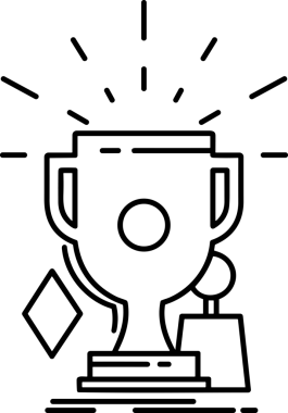 Kazanan Siyah ve Beyaz Logo Simgesi Markalaşma ve Tasarım için PNG Biçiminde