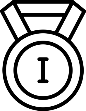 Kazanan Siyah ve Beyaz Logo Simgesi Markalaşma ve Tasarım için PNG Biçiminde