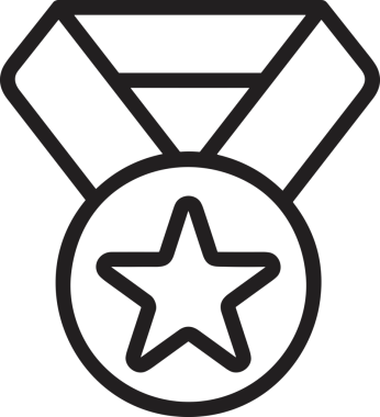 Kazanan Siyah ve Beyaz Logo Simgesi Markalaşma ve Tasarım için PNG Biçiminde