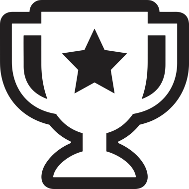 Kazanan Siyah ve Beyaz Logo Simgesi Markalaşma ve Tasarım için PNG Biçiminde