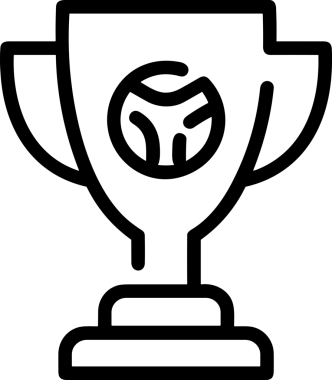 Kazanan Siyah ve Beyaz Logo Simgesi Markalaşma ve Tasarım için PNG Biçiminde