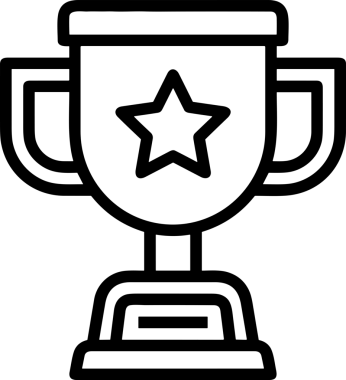 Kazanan Siyah ve Beyaz Logo Simgesi Markalaşma ve Tasarım için PNG Biçiminde