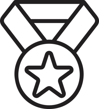 Kazanan Siyah ve Beyaz Logo Simgesi Markalaşma ve Tasarım için PNG Biçiminde