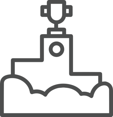 Kazanan Siyah ve Beyaz Logo Simgesi Markalaşma ve Tasarım için PNG Biçiminde