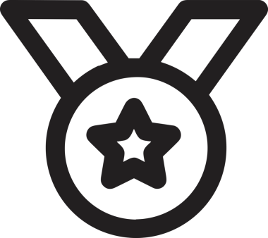 Kazanan Siyah ve Beyaz Logo Simgesi Markalaşma ve Tasarım için PNG Biçiminde