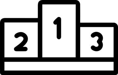 Kazanan Siyah ve Beyaz Logo Simgesi Markalaşma ve Tasarım için PNG Biçiminde