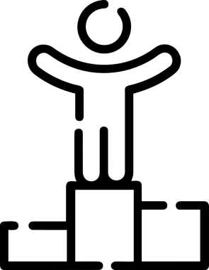Kazanan Siyah ve Beyaz Logo Simgesi Markalaşma ve Tasarım için PNG Biçiminde