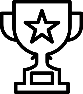 Kazanan Siyah ve Beyaz Logo Simgesi Markalaşma ve Tasarım için PNG Biçiminde