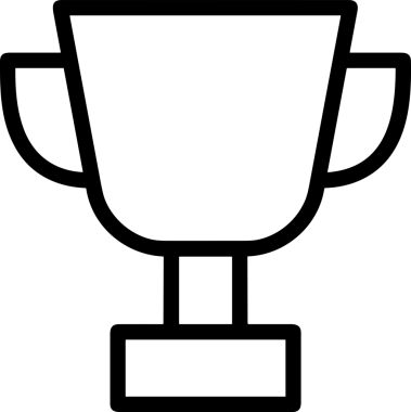 Kazanan Siyah ve Beyaz Logo Simgesi Markalaşma ve Tasarım için PNG Biçiminde