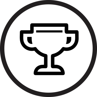 Kazanan Siyah ve Beyaz Logo Simgesi Markalaşma ve Tasarım için PNG Biçiminde