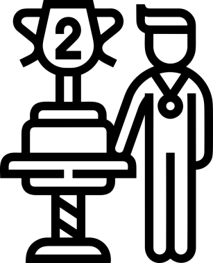 Kazanan Siyah ve Beyaz Logo Simgesi Markalaşma ve Tasarım için PNG Biçiminde
