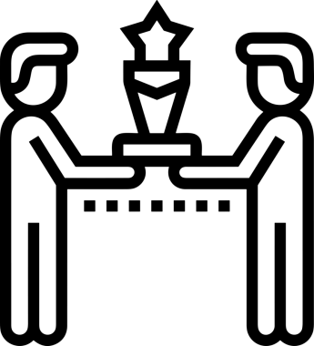 Kazanan Siyah ve Beyaz Logo Simgesi Markalaşma ve Tasarım için PNG Biçiminde