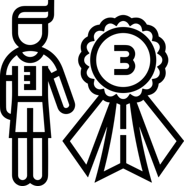 Kazanan Siyah ve Beyaz Logo Simgesi Markalaşma ve Tasarım için PNG Biçiminde