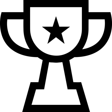 Kazanan Siyah ve Beyaz Logo Simgesi Markalaşma ve Tasarım için PNG Biçiminde