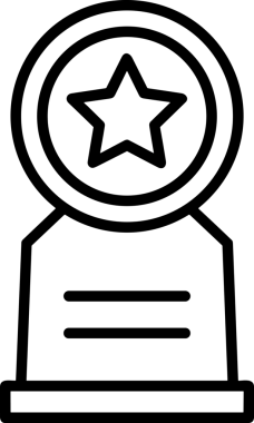 Kazanan Siyah ve Beyaz Logo Simgesi Markalaşma ve Tasarım için PNG Biçiminde