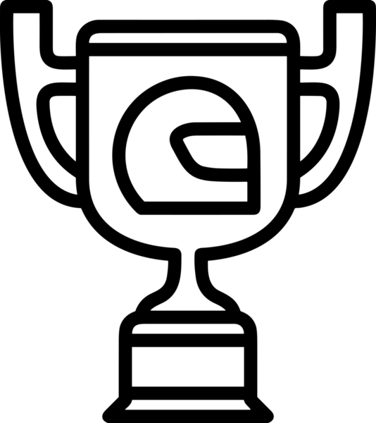 Kazanan Siyah ve Beyaz Logo Simgesi Markalaşma ve Tasarım için PNG Biçiminde