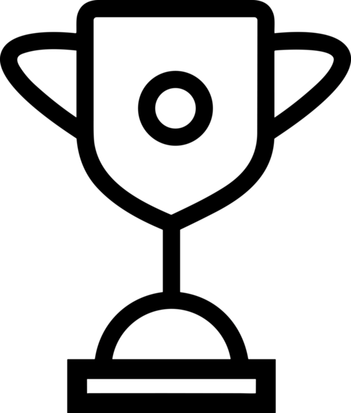 Kazanan Siyah ve Beyaz Logo Simgesi Markalaşma ve Tasarım için PNG Biçiminde
