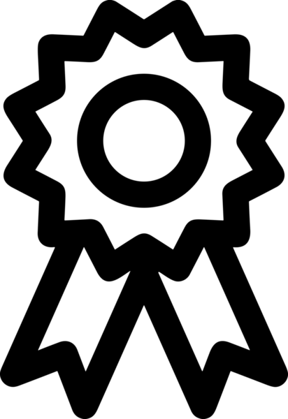 Kazanan Siyah ve Beyaz Logo Simgesi Markalaşma ve Tasarım için PNG Biçiminde