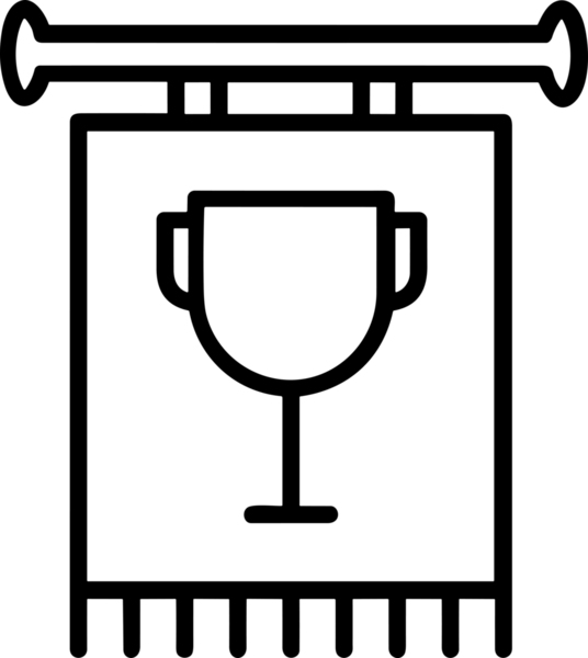 Kazanan Siyah ve Beyaz Logo Simgesi Markalaşma ve Tasarım için PNG Biçiminde
