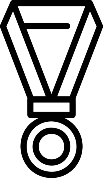 Kazanan Siyah ve Beyaz Logo Simgesi Markalaşma ve Tasarım için PNG Biçiminde