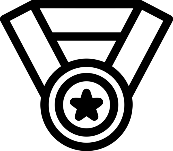 Kazanan Siyah ve Beyaz Logo Simgesi Markalaşma ve Tasarım için PNG Biçiminde