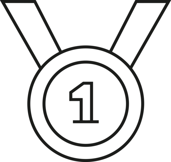 Kazanan Siyah ve Beyaz Logo Simgesi Markalaşma ve Tasarım için PNG Biçiminde