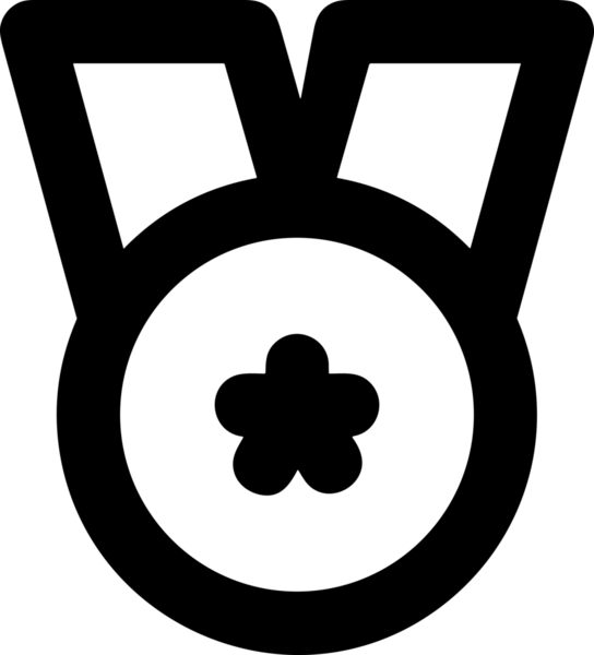 Kazanan Siyah ve Beyaz Logo Simgesi Markalaşma ve Tasarım için PNG Biçiminde
