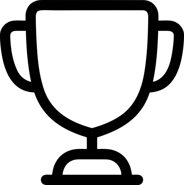 Kazanan Siyah ve Beyaz Logo Simgesi Markalaşma ve Tasarım için PNG Biçiminde