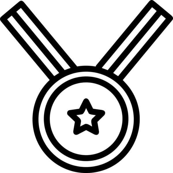 Kazanan Siyah ve Beyaz Logo Simgesi Markalaşma ve Tasarım için PNG Biçiminde