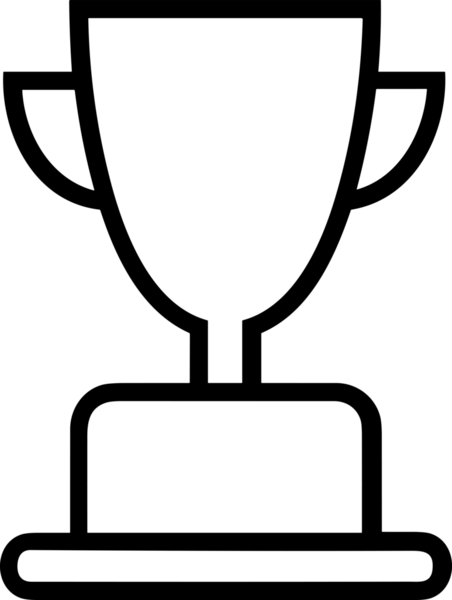 Kazanan Siyah ve Beyaz Logo Simgesi Markalaşma ve Tasarım için PNG Biçiminde