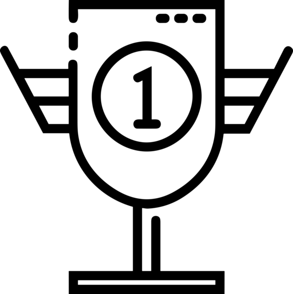 Kazanan Siyah ve Beyaz Logo Simgesi Markalaşma ve Tasarım için PNG Biçiminde