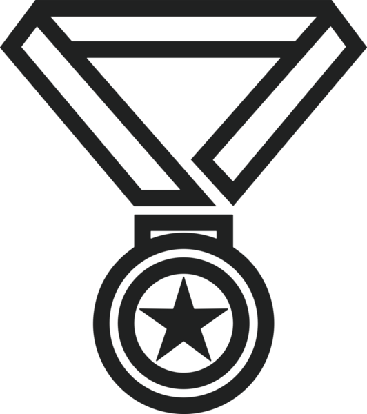 Kazanan Siyah ve Beyaz Logo Simgesi Markalaşma ve Tasarım için PNG Biçiminde