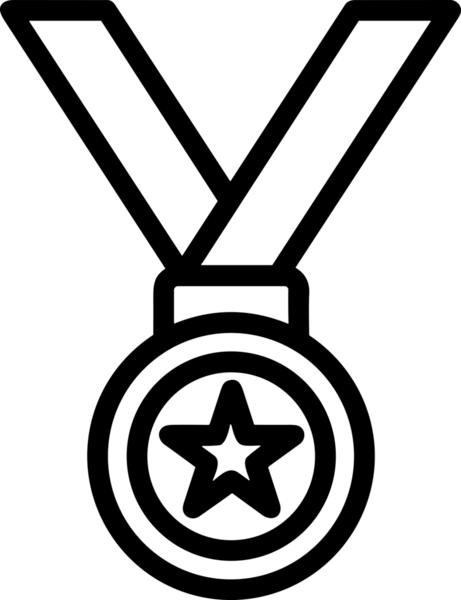Kazanan Siyah ve Beyaz Logo Simgesi Markalaşma ve Tasarım için PNG Biçiminde