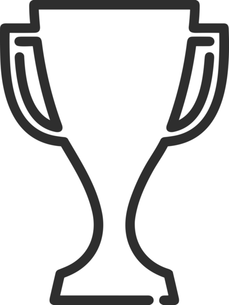 Kazanan Siyah ve Beyaz Logo Simgesi Markalaşma ve Tasarım için PNG Biçiminde