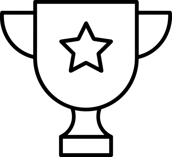 Kazanan Siyah ve Beyaz Logo Simgesi Markalaşma ve Tasarım için PNG Biçiminde