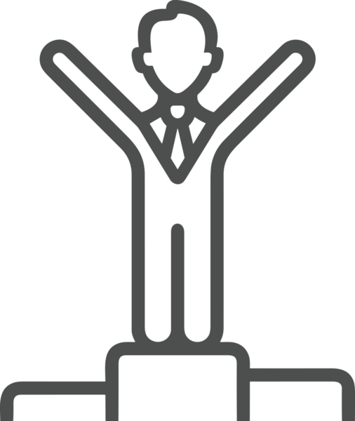 Kazanan Siyah ve Beyaz Logo Simgesi Markalaşma ve Tasarım için PNG Biçiminde