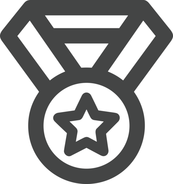 Kazanan Siyah ve Beyaz Logo Simgesi Markalaşma ve Tasarım için PNG Biçiminde