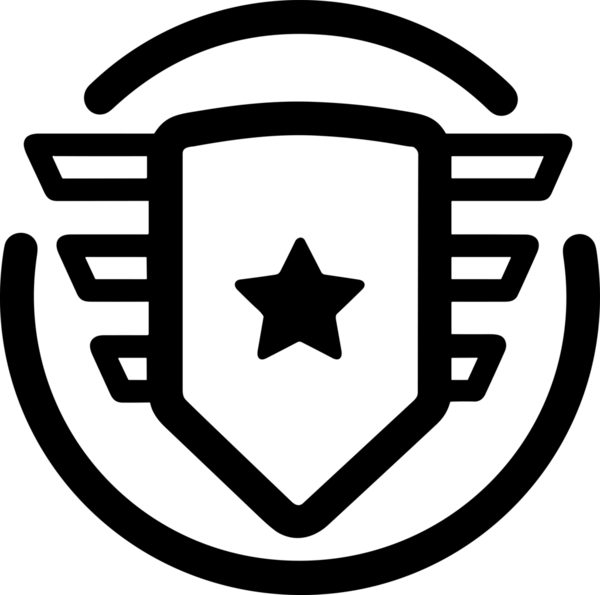 Kazanan Siyah ve Beyaz Logo Simgesi Markalaşma ve Tasarım için PNG Biçiminde