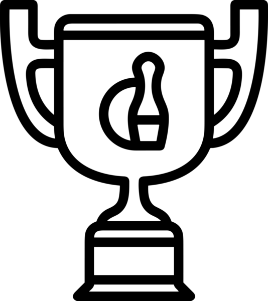 Kazanan Siyah ve Beyaz Logo Simgesi Markalaşma ve Tasarım için PNG Biçiminde