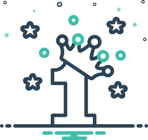 Kazanan Siyah ve Beyaz Logo Simgesi Markalaşma ve Tasarım için PNG Biçiminde