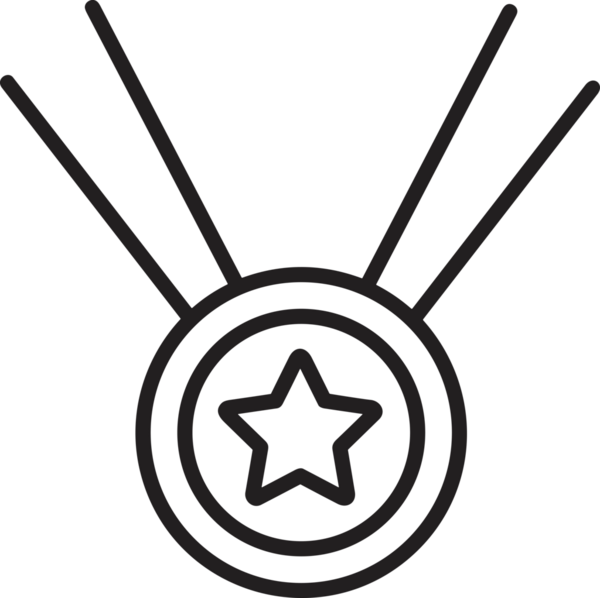 Kazanan Siyah ve Beyaz Logo Simgesi Markalaşma ve Tasarım için PNG Biçiminde