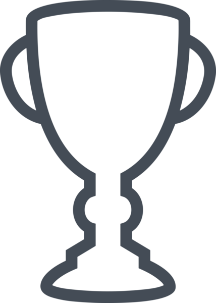 Kazanan Siyah ve Beyaz Logo Simgesi Markalaşma ve Tasarım için PNG Biçiminde