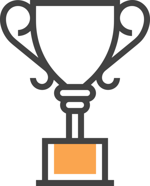 Kazanan Siyah ve Beyaz Logo Simgesi Markalaşma ve Tasarım için PNG Biçiminde