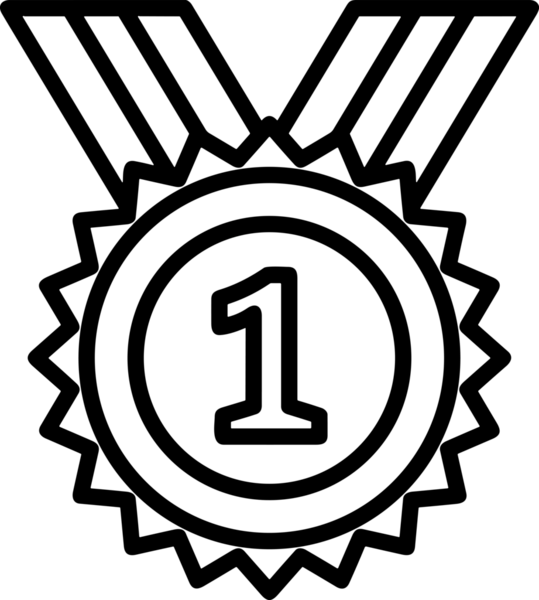 Kazanan Siyah ve Beyaz Logo Simgesi Markalaşma ve Tasarım için PNG Biçiminde