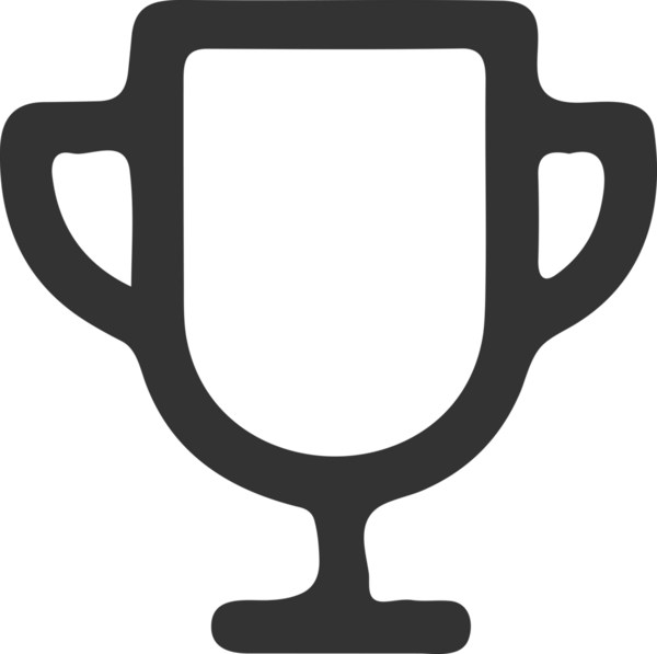 Kazanan Siyah ve Beyaz Logo Simgesi Markalaşma ve Tasarım için PNG Biçiminde