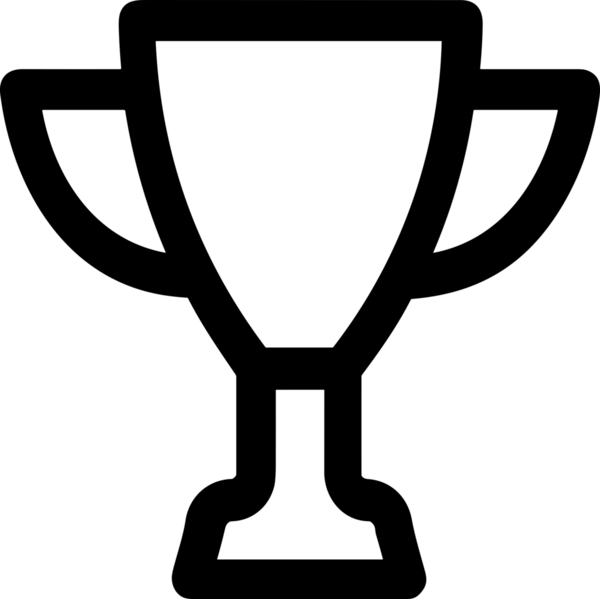 Kazanan Siyah ve Beyaz Logo Simgesi Markalaşma ve Tasarım için PNG Biçiminde