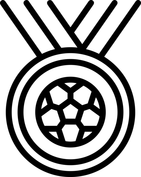 Kazanan Siyah ve Beyaz Logo Simgesi Markalaşma ve Tasarım için PNG Biçiminde