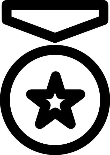 Kazanan Siyah ve Beyaz Logo Simgesi Markalaşma ve Tasarım için PNG Biçiminde