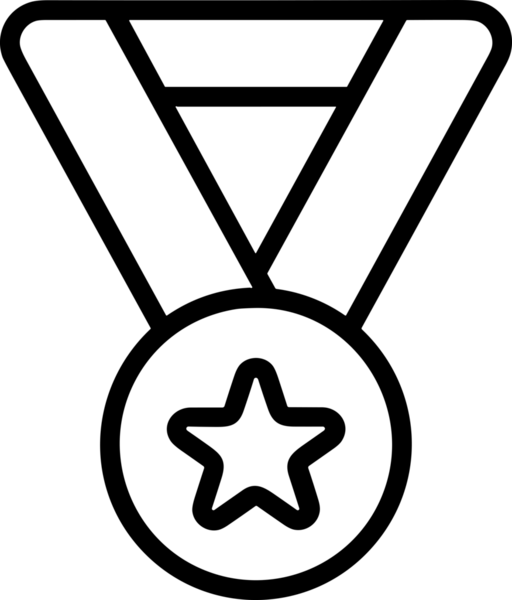 Kazanan Siyah ve Beyaz Logo Simgesi Markalaşma ve Tasarım için PNG Biçiminde